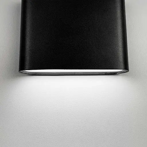 Чорний стіновий світильник із двостороннім світлом 11х9х3 см | Line F | Арт. W051/2 BK - фото 3