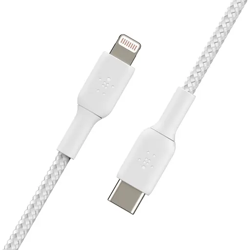 Кабель Belkin USB-С - Lightning, BRAIDED[2m, white] - фото 3