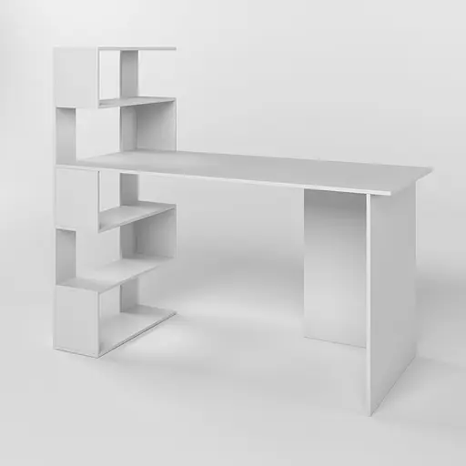 Cтіл комп'ютерний з полицями М-ЗОН Джеко 1416L лівий Німфея Альба (MZN-031025) - фото 2