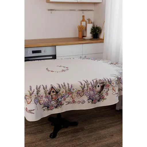 Скатерть Прованс Лавандовый сад овальная 136х240 см (44184) - фото 3