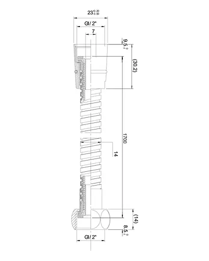 Шланг для душу 150-180см Imprese 1215, Хром - фото 2