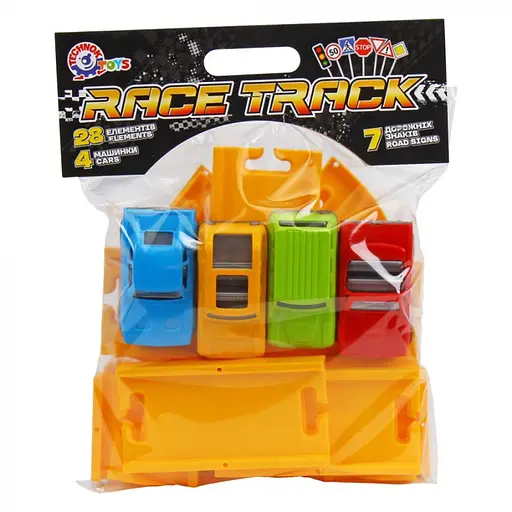 Детский игрушечный Автотрек ТехноК 0747TXK 4 автомобиля - фото 2