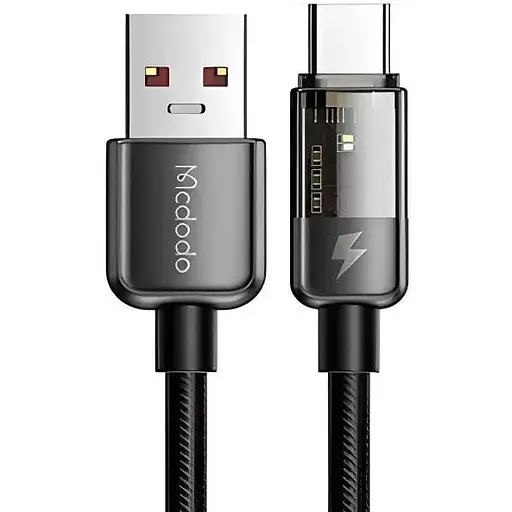 Кабель Mcdodo Auto Power Off 6A Type-C Super Charge Transparent Data Cable 1.2 м CA-3150 Черный