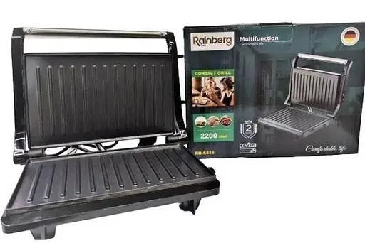 Прижимной контактный домашний электрогриль Rainberg RB-5411 2200 Вт - фото 3