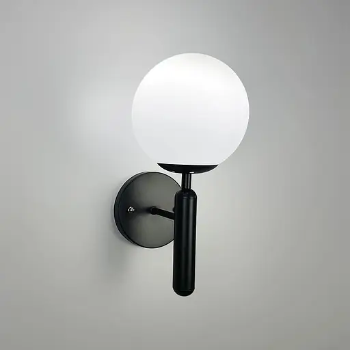 Бра в чорному корпусі з білим плафоном 32 см Арт. B91086/1 BK Line F - фото 2