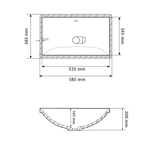 Умывальник VBI Melfi white врезной VBI-018026, Белый - фото 2