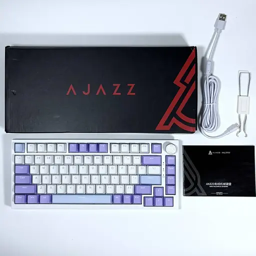 Игровая механическая клавиатура Ajazz Ak820 / Проводное подключение / Sea Salt Switch / White Purple - фото 5