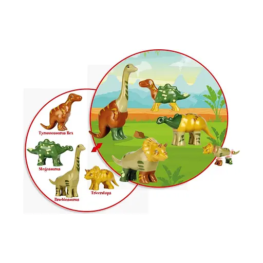 Магнітний пазл динозаврів Klein, 4 шт (0085) - фото 4