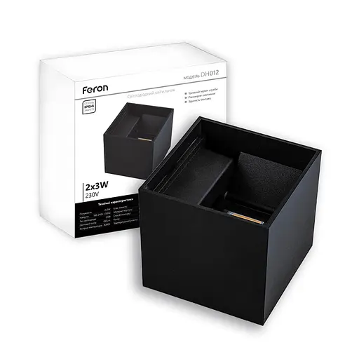 Архитектурный светодиодный накладной светильник Feron DH012 6Вт 4000K черный - фото 1