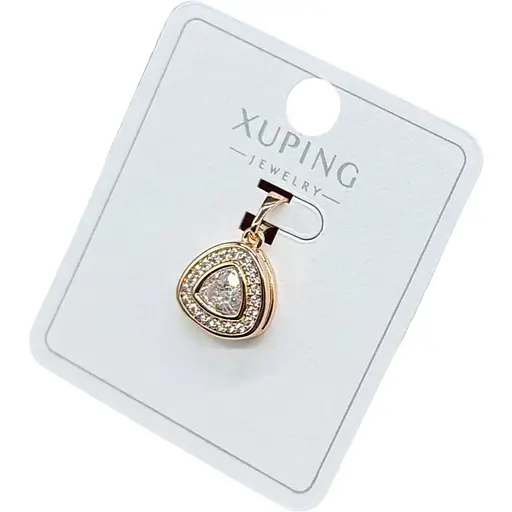 Жіночий кулон Xuping у формі краплі з каменем та фіанітами Позолота 18K Медичне золото - фото 1