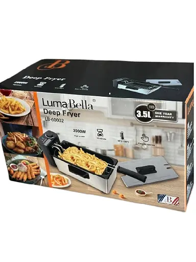 Фритюрниця електрична Luma Bella LB-60002 для приготування картоплі фрі на 3.5 л 2000 Вт Срібний - фото 7