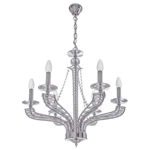 Люстра свеча Brille подвесная хрустальная E14 60W CH (BR-01303S/6)