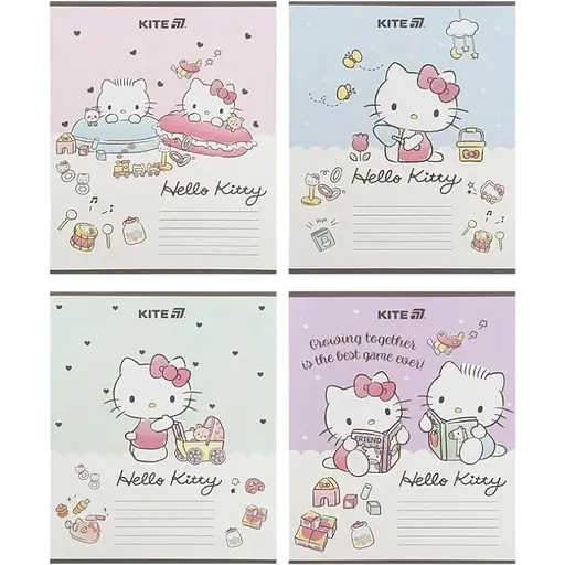 Набір зошитів Kite Hello Kitty 12 аркушів в косу лінію 25 шт. (HK25-235-1)