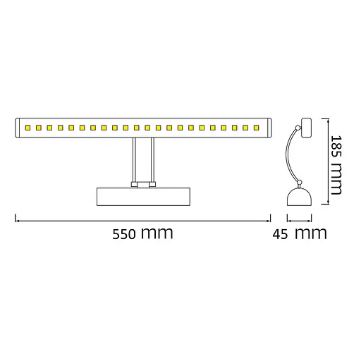 Підсвітка дзеркал-картин LED "FLAMINGO-12" 12W 4200K - фото 2