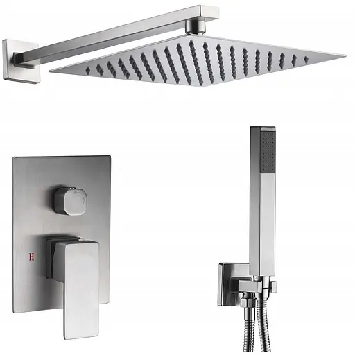Душевая система скрытого монтажа Wezer PRO17B-02, излив - переключатель на лейку, 2-функции, Нержавеющая сталь - фото 1