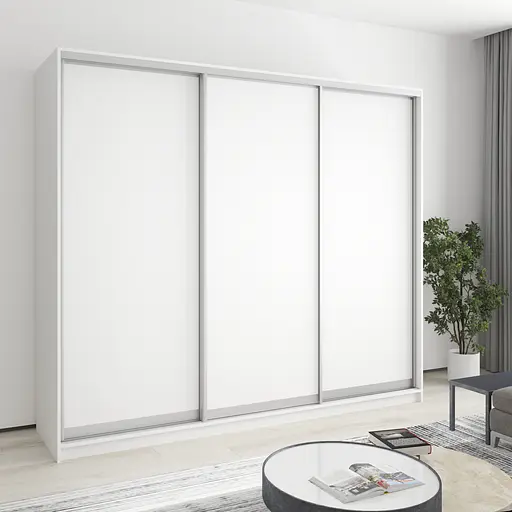 Шафа-купе тридверна MebelStar Комбо AL 3ДСП 240x45x210 см Аляска білий (MBS-3148)