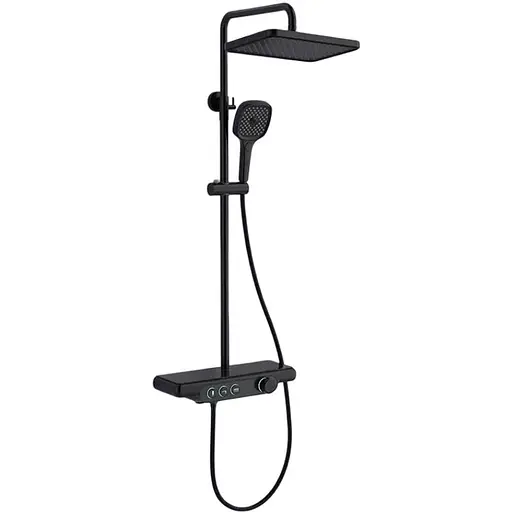 Душова система Dusel Pour Black Smart з підсвіткою (241307000), Чорний матовий - фото 1