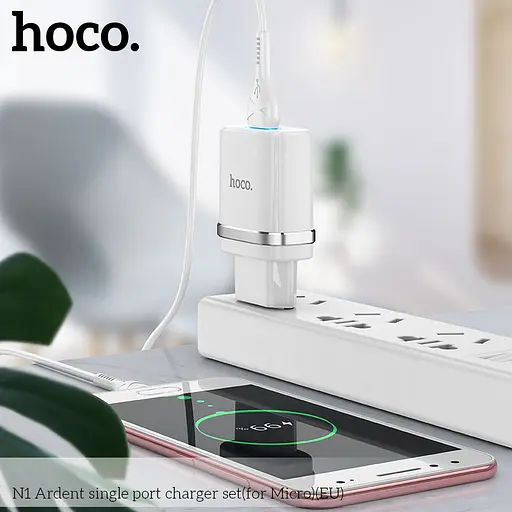 Зарядное устройство и кабель Hoco Micro USB cable Ardent charger set N1 1USB черные - фото 4