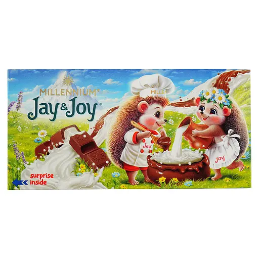 Шоколад Millennium Jay&amp;Joy молочный с молочной начинкой 90 г