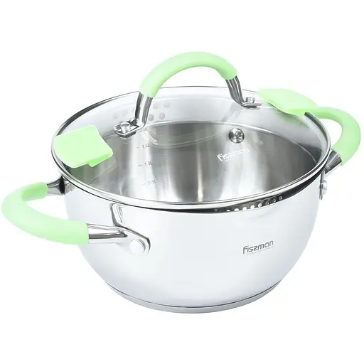 Кастрюля Fissman Charlotte со стеклянной крышкой 2 л (5500) - фото 2