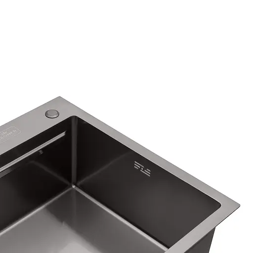 Кухонна мийка Kroner KRP Schwarze - 6350HM PVD (3.0/1.0 мм) CV031453, Чорний - фото 6