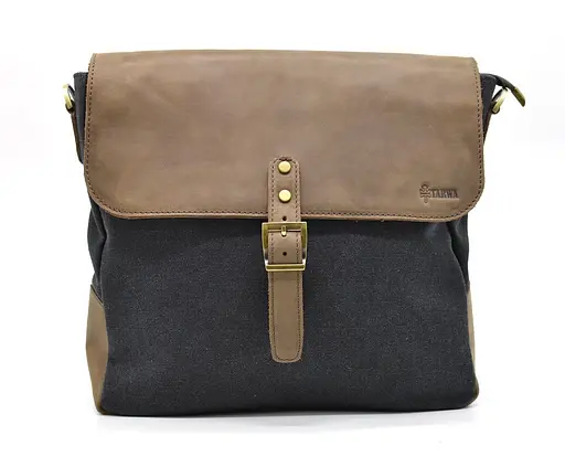 Кожаная мужская сумка через плечо TARWA 30х32х7.5 см sum0025868 - фото 2