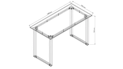 Стіл письмовий Кнап 2 Ferrum-decor 750x1400x700 Чорний метал ДСП Білий 16 мм (FRD-106426) - фото 4