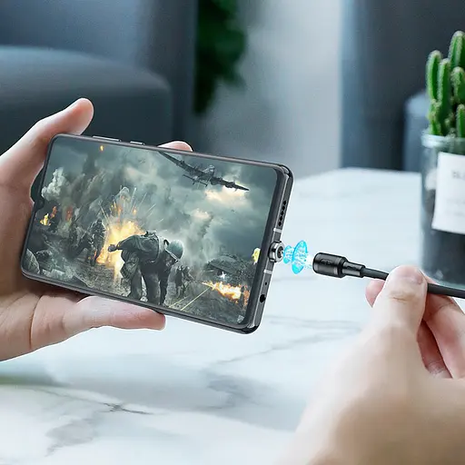 Дата кабель Hoco X52 "Sereno magnetic" USB to Type-C (1m) Чорний - фото 8