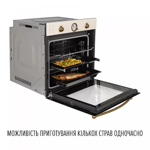 Духовой шкаф электрический Perfelli Retro 6A8N Beige - фото 8