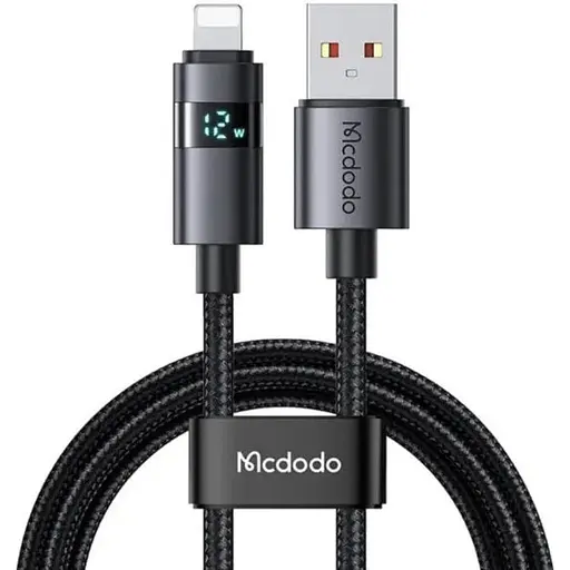 Кабель Mcdodo Horizontal LED Display USB-A to Lightning Data Cable 1.2 м CA-6490 Чорний