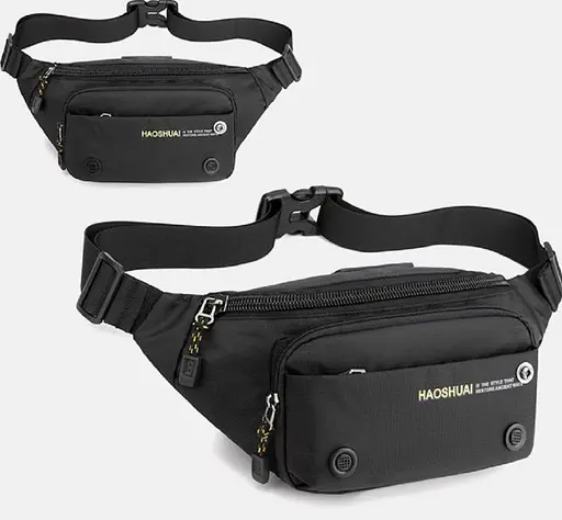 Чоловіча сумка поясна чорна Confident sum0028688 - фото 3