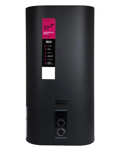 Водонагрівач електричний Thermo Alliance, 2 кВт, мокрий ТЕН, 80 л плоский, вертикальний, прямокутний, чорний (DT80V20G(PD)/2В) - фото 1