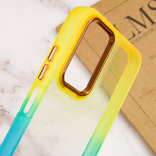 Чехол Epik TPU+PC Fresh sip series для Xiaomi Redmi Note 12 4G Бирюзовый / Оранжевый - фото 4