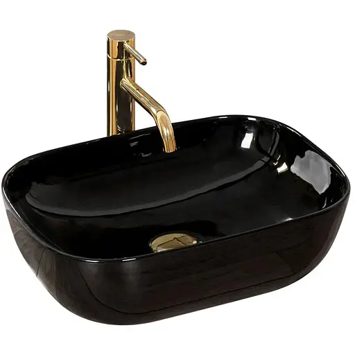 Умивальник Rea Belinda black накладний чорний REA-U8490, Чорний - фото 1