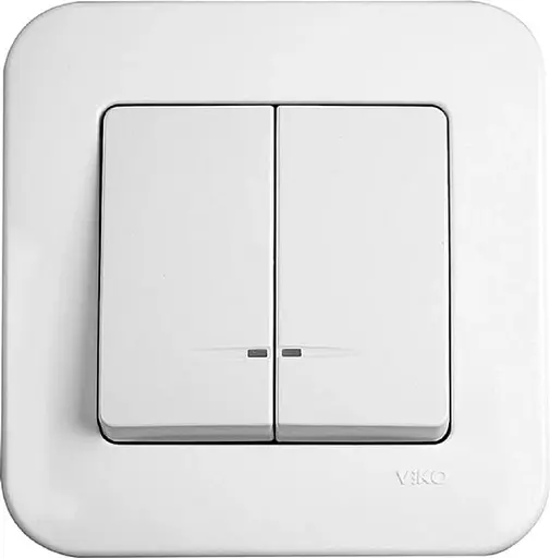 Вимикач 2-клавішний VIKO Rollina з підсвіткою білий (90420050)