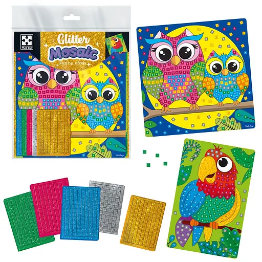 Набор для творчества Vladi Toys с блестящей мозаикой Сова и Попугай, VT4511-14