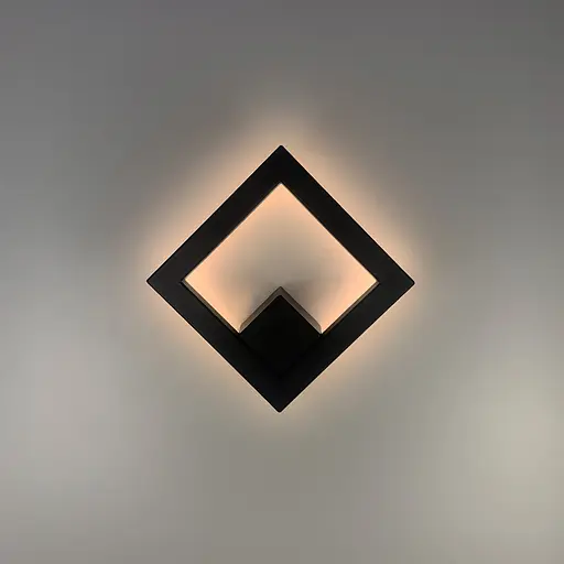 Фасадний чорний світильник у формі ромба | Line F | Арт. 9009 - фото 5