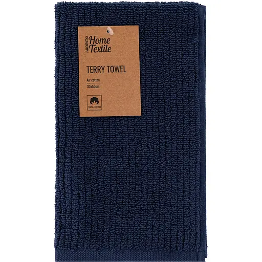 Рушник махровий Ardesto Air 30х50 см 100% бавовна синій (ART2130NA)  - фото 1
