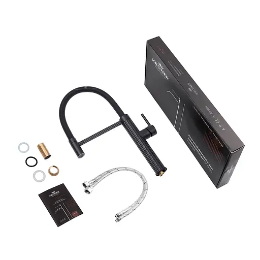 Змішувач для кухні Kroner KRP Ersel - SCH03999 Чорний матовий - фото 9