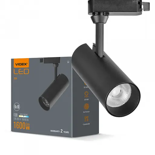 LED светильник трековий VIDEX 20W 4100K черный - фото 1