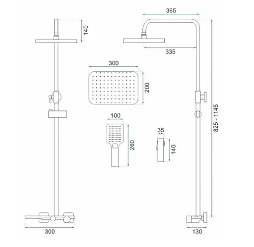 Душова система Rea Helix chrom з виливом REA-P6620, Хром - фото 10