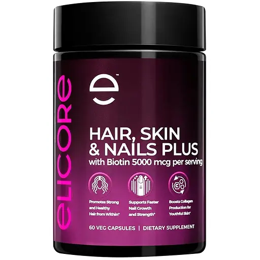 Комплекс для волос, кожи и ногтей Elicore Labs Hair, Skin & Nails Plus, 60 вегакапсул - фото 1