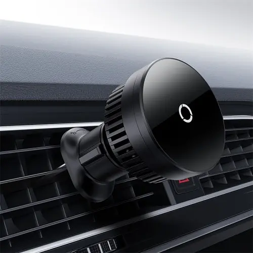 Бездротовий Автомобільний зарядний пристрій Baseus MagPro Series Magnetic Wireless Charg Car Air Vent 15W чорний C40164100121-00 - фото 4
