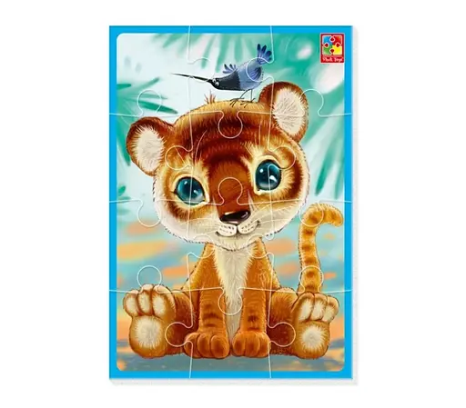 Игра развивающая Vladi Toys мягкие пазлы А5 Малыш сможет Тигренок (укр)