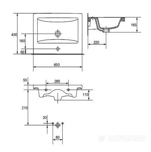 Тумба підлогова ПіК Альба Т1 з раковиною Cersanit Como 60 см Білий 30412 - фото 7