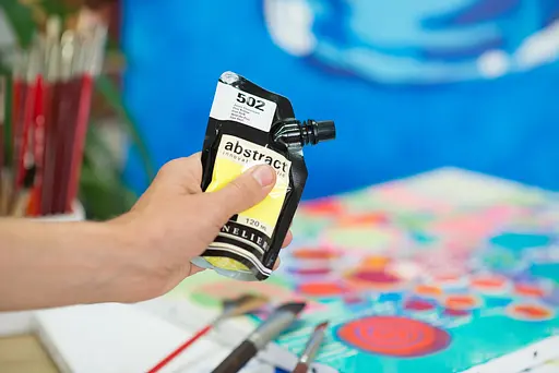 Акриловая краска Sennelier Abstract, 120 мл, Флуоресцентный желтый (Fluo Yellow) - фото 5