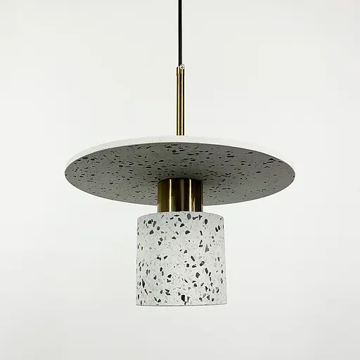 Подвес Terrazzo Cylinder с серым бетонным плафоном 30 см в стиле Ар-деко | Line F | Арт. MJ162-300 WT - фото 5