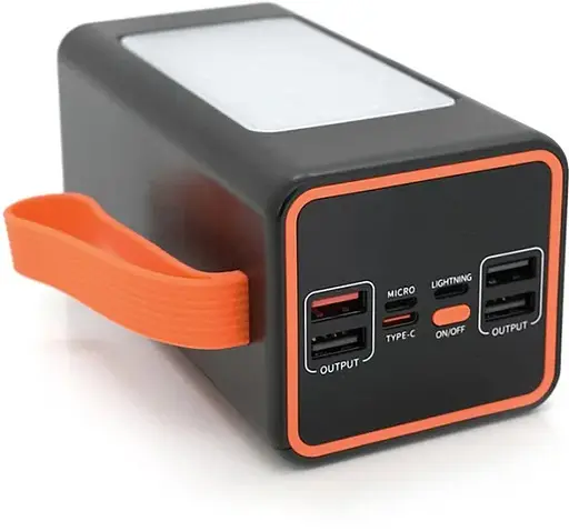 Универсальная зарядная батарея ACL PW-55 50000 mAh с индикатором заряда + фонарь + ремешок (Черный) - фото 5