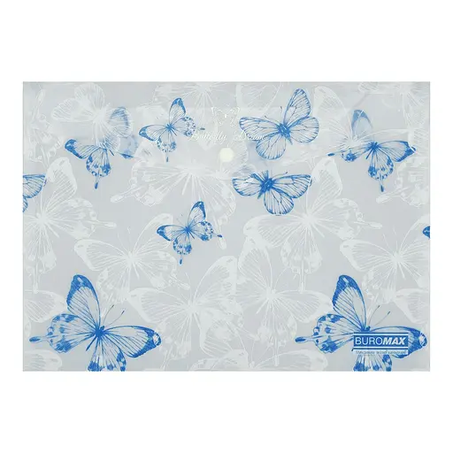 Папка-конверт А4 на кнопці BUTTERFLY ARABESKI біла перламутрова BM.3943-31 BUROMAX матовий напівпрозорий пластик (4823126816302) - фото 1