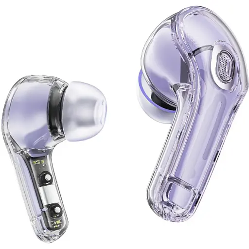 Наушники Acefast T8 Crystal color 2 bluetooth earbuds Alfalfa Purple - фото 2